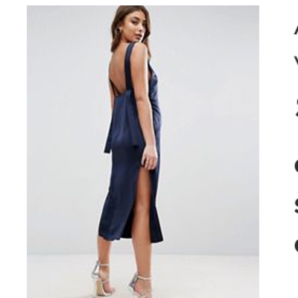 ASOS Navy Blue Midi Dress